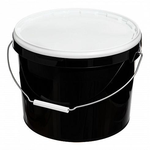 ведро техническое jet 110 (11,3 л) металл. ручка, белая крышка