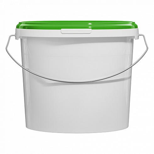 пластиковое ведро jet 56 (5,7 л) металл. ручка, зеленая крышка