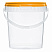 прозрачное ведро 0,85 л с оранжевой крышкой