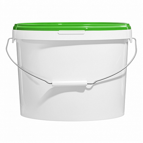 пластиковое ведро jet 110 (11,3 л) металл. ручка, зеленая крышка
