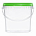 прозрачное ведро 0,86 л с зеленой крышкой