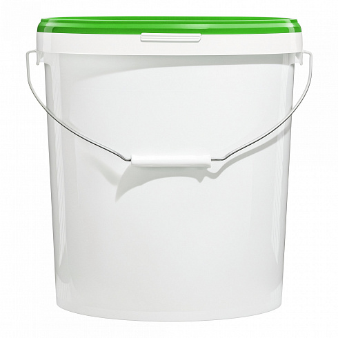пластиковое ведро jet 210 (21,3 л) металл. ручка, зеленая крышка