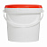пластиковое ведро jetb 11 (1,1 л) с красной крышкой