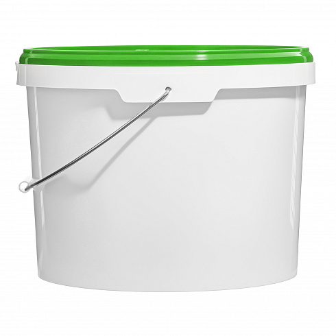 пластиковое ведро jet 110 (11,3 л) металл. ручка, зеленая крышка