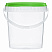 прозрачное ведро 1,1 л пластиковое с зеленой крышкой