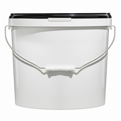 пластиковое ведро jet 150 (15,9 л) металл. ручка, черная крышка
